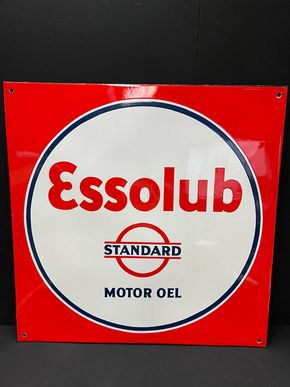 Essolub / Standard Motor Oel / XL Vorkriegsemailleschild in spektakulärer Erhaltung