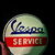 Vespa Service Emailleschild *fluoreszierend* 34 cm - Rarität - D um 1955/60