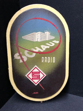 Schaub Radio Werbeschild (Pappe & Masse) um 1950