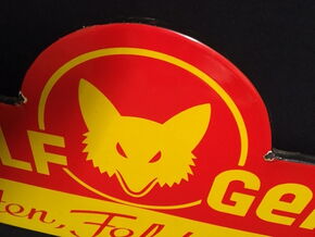 Wolf Geräte Emailleschild für Garten, Feld und Rasen