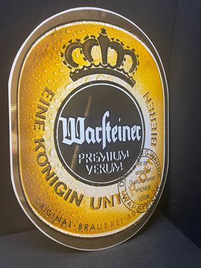 Warsteiner Emailschild von Boos & Hahn (80er Jahre) XXL