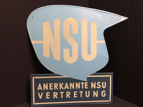 Anerkannte NSU Vertretung - fluoreszierende Blechschilder-Rarität