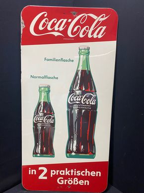 Coca Cola Blechschild - In 2 praktischen Größen (Um 1957)