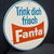 Fanta - Trink dich frisch (60er Jahre Werbeschild)