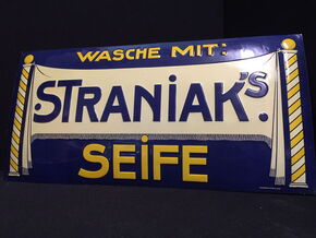 Straniak´s Seife altes Blechschild ( D um 1915 ) 