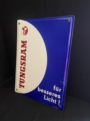 Tungsram - Für besseres Licht Emailschild - Österreich um 1970/80
