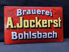A. Jockerst - Brauerei Bohlsbach (Emailleschild um 1920)