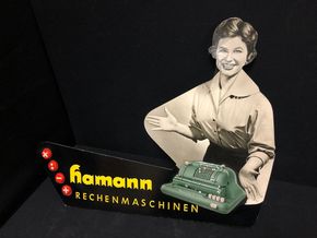Hamann Rechenmaschinen Werbepappe (50er/60er Jahre)