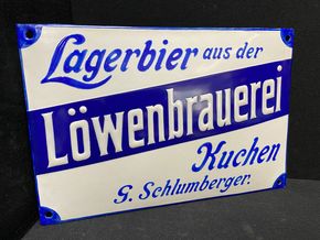 Löwenbrauerei G. Schlumberger - Lagerbier (Emailleschild)