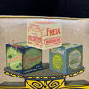 Altes Blechschild - Compliment Freia Margarine - Leipzig / Schkeuditz 37 x 26 cm - D um 1905/10