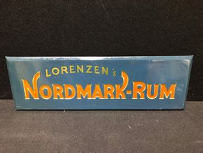 Lorenzens Nordmark-Rum / Blechschild aus der Zeit um 1950 (A57)