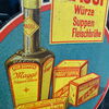 Maggi Glaswerbeschild im Metallrahmen mit Kette (1930/1950 - Eingangstürschild)