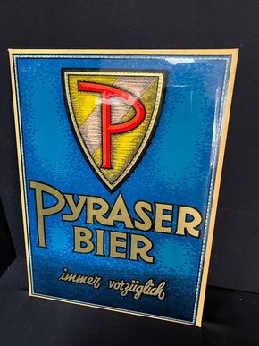 Pyraser Bier - Immer vorzüglich (Imoglasschild der 50er Jahre)