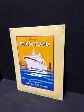 Peter Deilmann Rederei / Die neue Deutschland (Emailleschild Reproduktion)