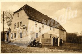 Postkarte mit  alten Bierschild