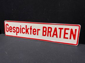  Schlachterei-Blechschild „Gespickter Braten“