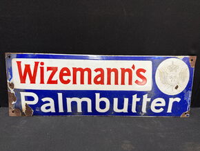 Wizemanns Palmbutter (Gewölbtes Emailleschild um 1920)