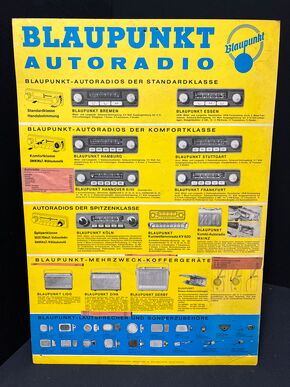 Blaupunkt Autoradio Werbepappe aus dem Jahr 1964