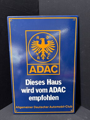 ADAC - Dieses Haus wird vom ADAC empfohlen (Abgekantetes Schild der 1970er Jahre)