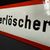 Feuerlöscher Hinweisschild (Gewölbt. Um 1950)