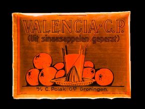C.P. – Valencia (Aus Orangen gepresst) um 1910