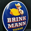 Brinkmann Tabak Bremen / Ovales Emailleschild aus der Zeit um 1950