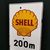 Shell 200 Meter / Abgekantetes Emailleschild aus dem Jahr 1955