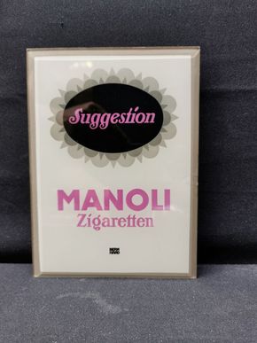 Manoli Zigaretten - Suggestion / 20er Jahre Glasschild