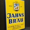 Jahns Bräu (Großes abgekantetes Emailleschild der 50er Jahre)