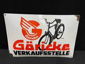 Göricke Fahrräder Verkaufsstelle (Gewölbtes Emailleschild um 1930)