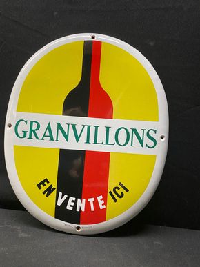 Granvillons en vente ici - Ovales Emailleschild um 1960