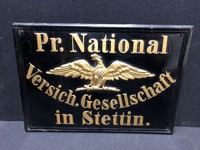 Preußisch National - Versicherungs Gesellschaft in Stettin (um 1880) Top-Zustand