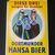 Dortmunder Hansa Bier Emailschild abgekantet - um 1955