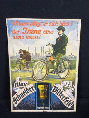 Max Schneider Fahrräder - Irene  - Bitterfeld 33 x 24 cm ewiger Kalender um 1910/15