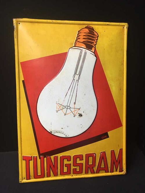 Tungsram Blechschild (wohl um 1925)