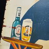 St. Pauli Girl Beer - Bremen - Pin Up Blechschild  48 x 38 cm - D 1958