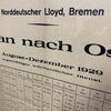 Norddeutscher Lloyd Bremen - Fahrplan nach Ostasien von 1929