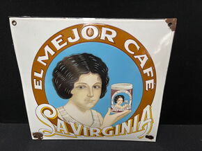 La Virginia - El Mejor Café (Emailleschild der 30Jahre / Süd- bzw. Mittelamerika)