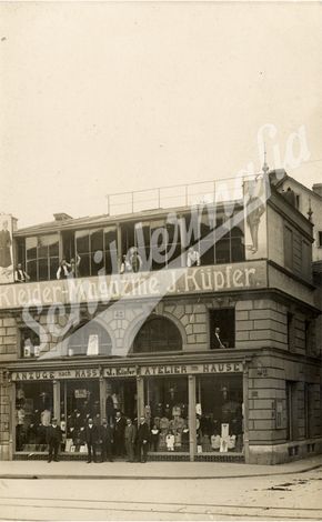 Postkarte mit dem alten Ladenlokal von J. Küpfer
