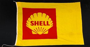 Shell Flagge mit belgischen Steuerstempel (XXL)