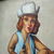 PIN-Up Originalzeichnung auf Leinwand (Gerahmt)
