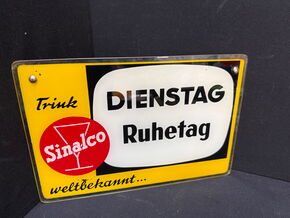 Sinalco Glas- Info- Werbeschild (1960er Jahre)