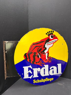 Erdal ﻿Schuhpflege - Emailschild als Ausleger (1930er Jahre)