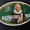 Ratsherrn Pils - Doppelseitiges Emailleschild (Um 1990)