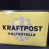 Kraftpost Haltestelle (Gewôlbtes Emailleschild um 1930)