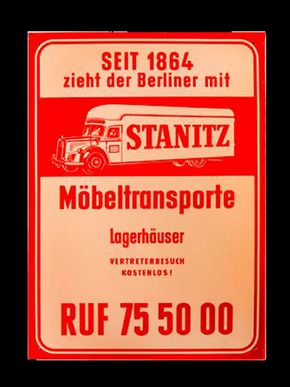 Stanitz Möbeltransporte, um 1960