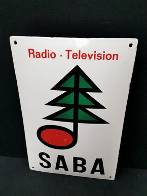 Saba Radio - Television Emailschild (Um 1960)