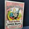 Dampf - Destillation Louis Hilke Harburg / Blechschild aus der Zeit um 1910