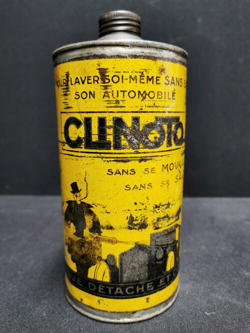 Clinoto - Historische Dose zum Thema Autopflege (1930/1950)