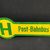 Post-Bahnbus - Schweres, lackiertes Hinweisschild aus dem Jahr 1969